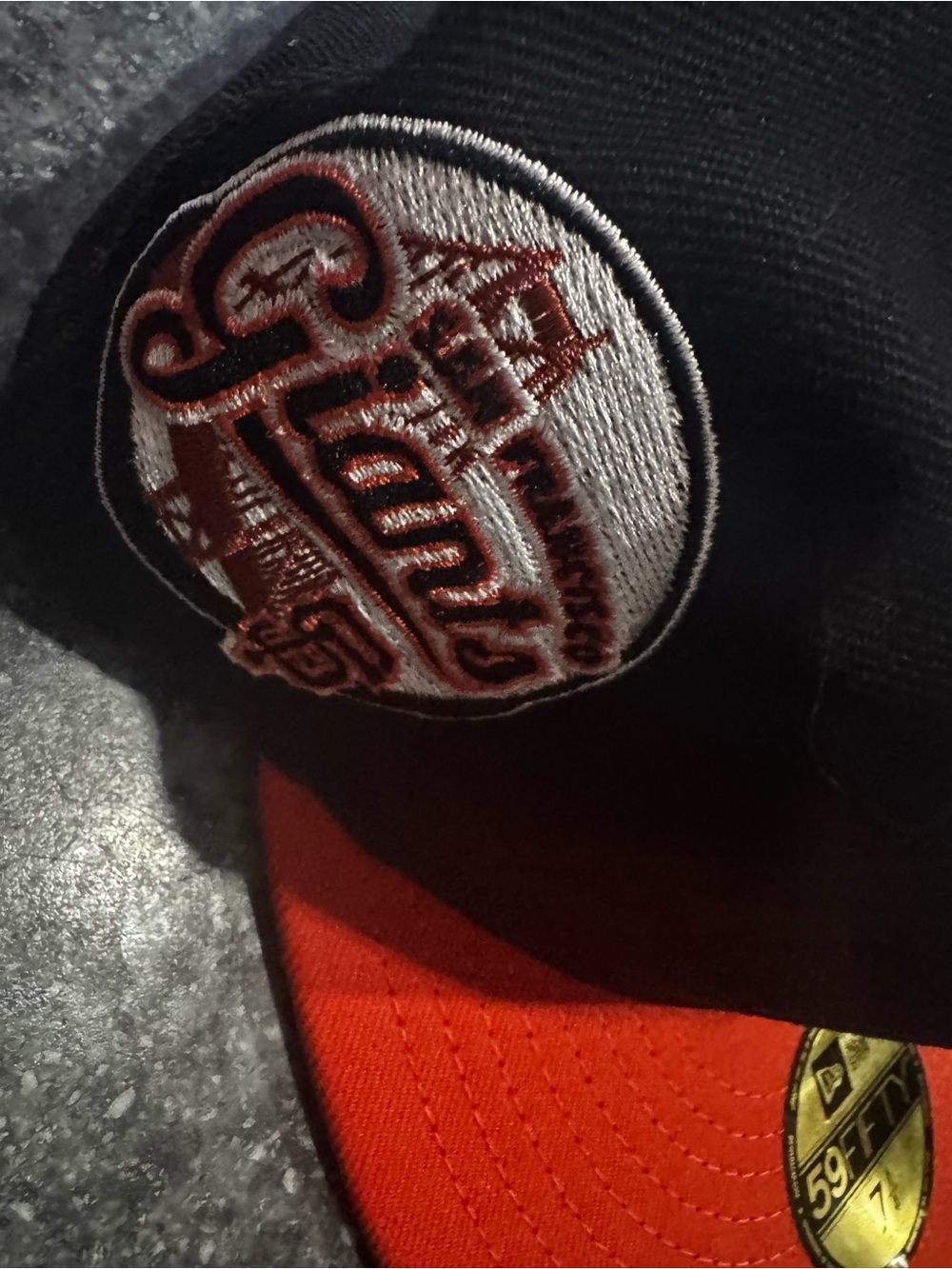 New Era Black and Orange San Francisco Giants Circle Patch Fitted Hat